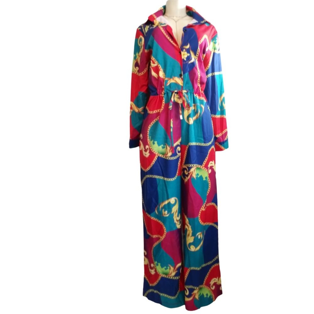 Colorful Wide-Leg Pants Jumpsuit***NEVER WORN*** - Picture 5 of 12